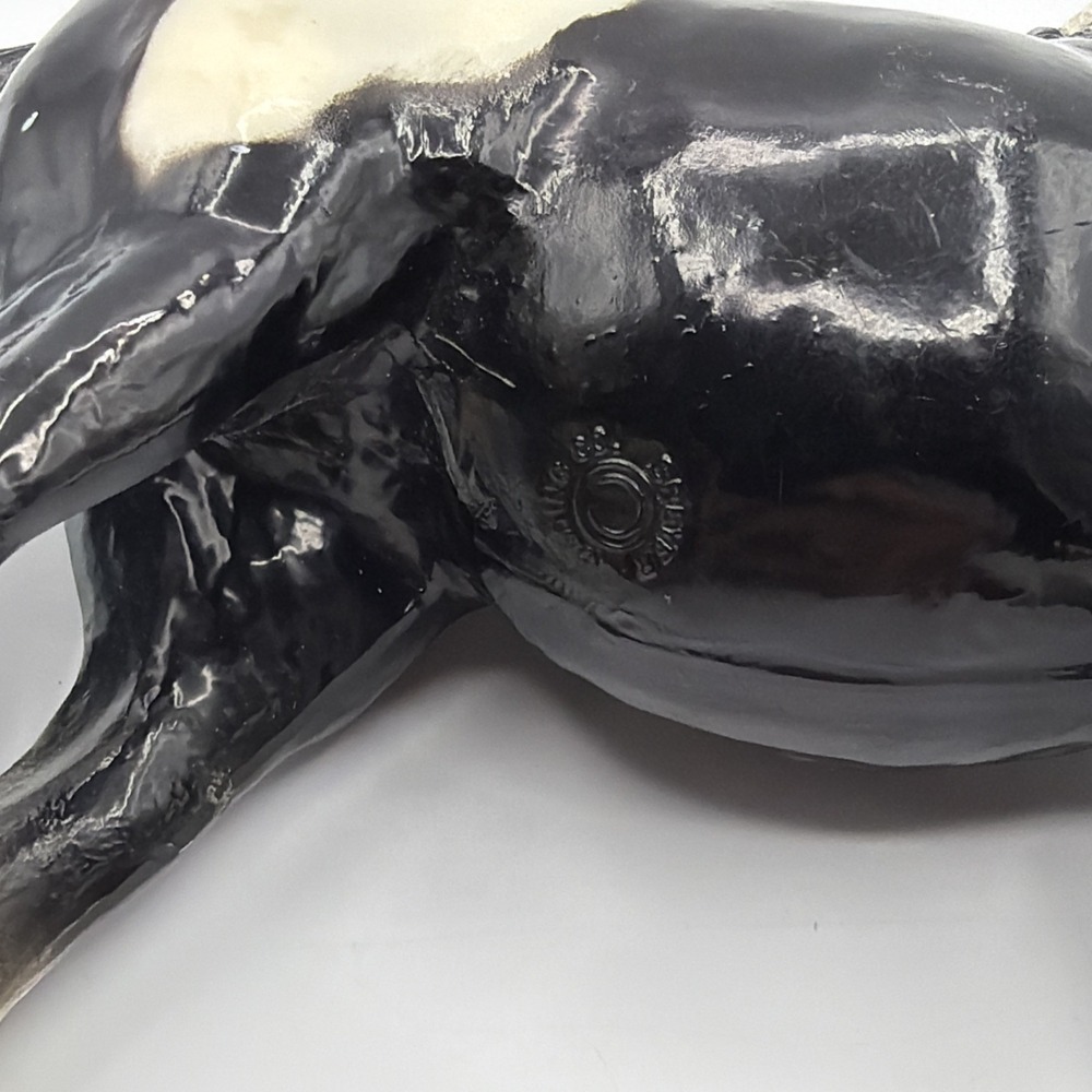 Vintage Breyer Horse #21 Shetland Pony Black White Glossy Pinto Bald Face Figure - Picture 9 of 9